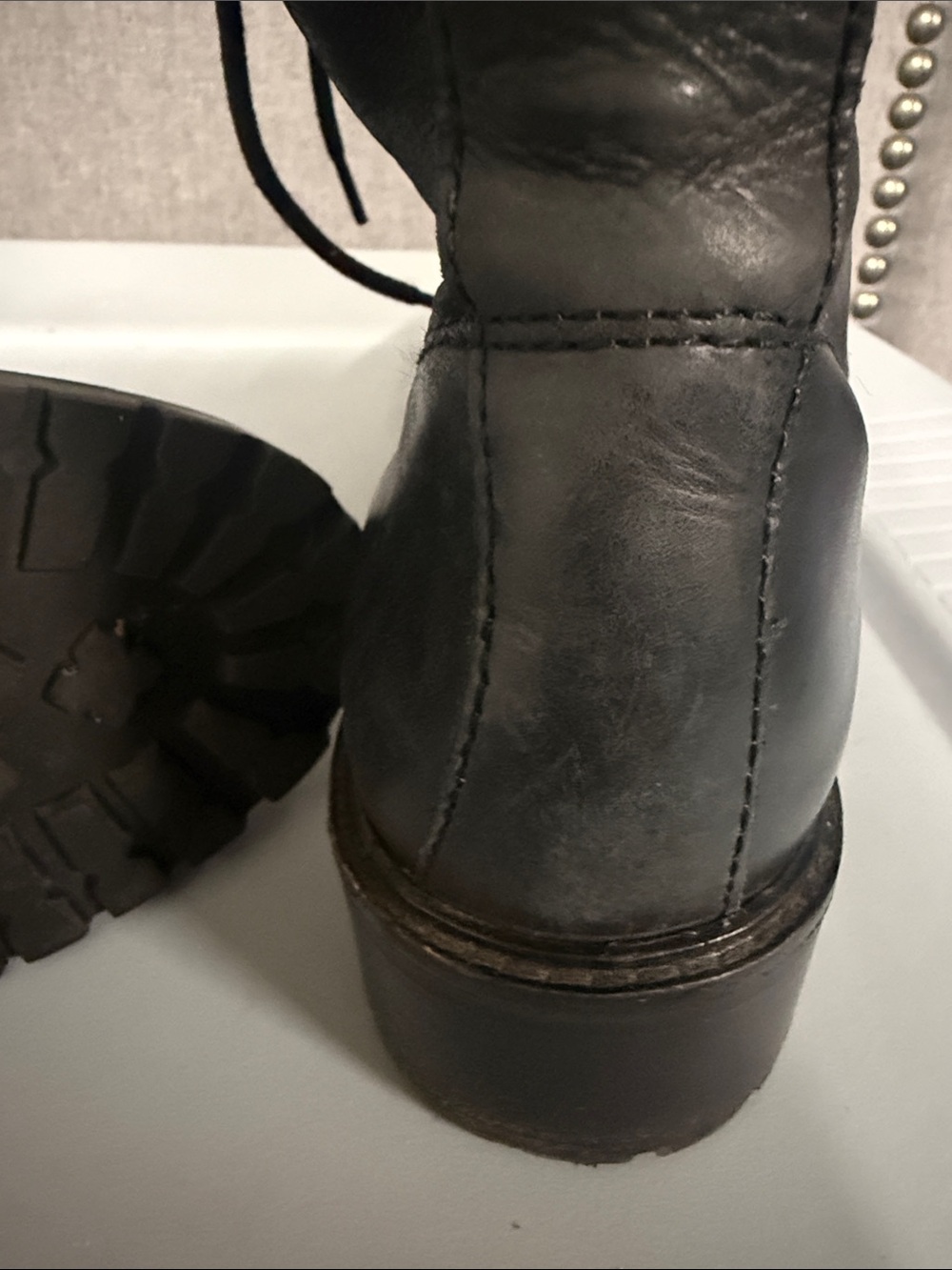 Frye Women’s Black Lace-Up Combat Boots - Picture 5 of 6
